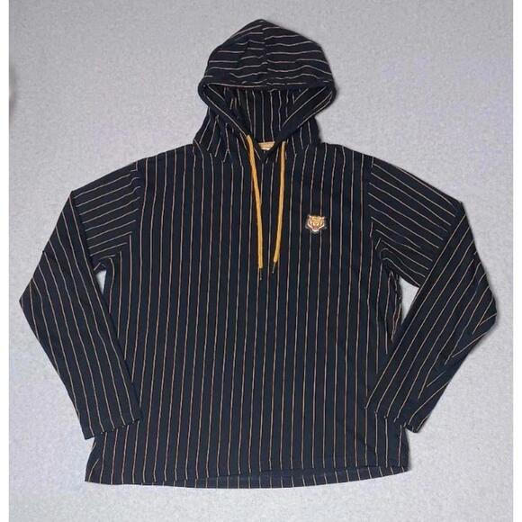 Other - Denim & Flowers Ricky Singh Pullover Hoodie Mens Large Black And Gold Stripes...
